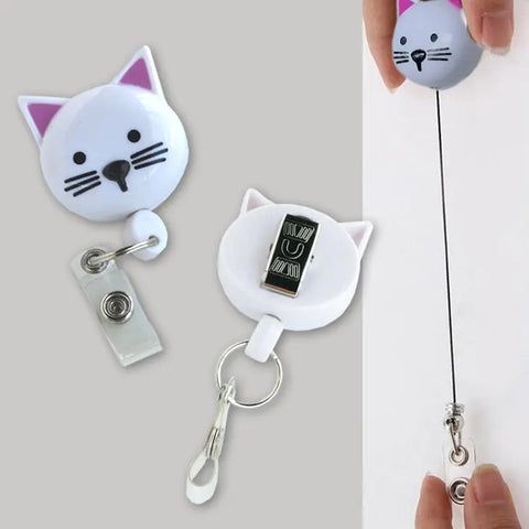 Pedia Pals White Cat Retractimal ID & Security Badge Pedia Pals